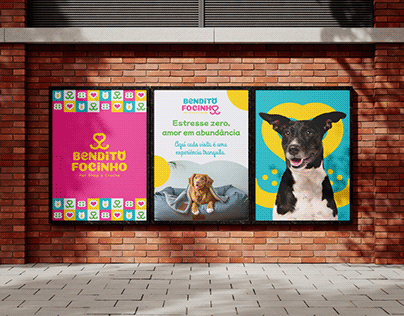 Pet care poster series shown on an outdoor wall mockup – graphic design by Naveen Freelancer, Bengaluru