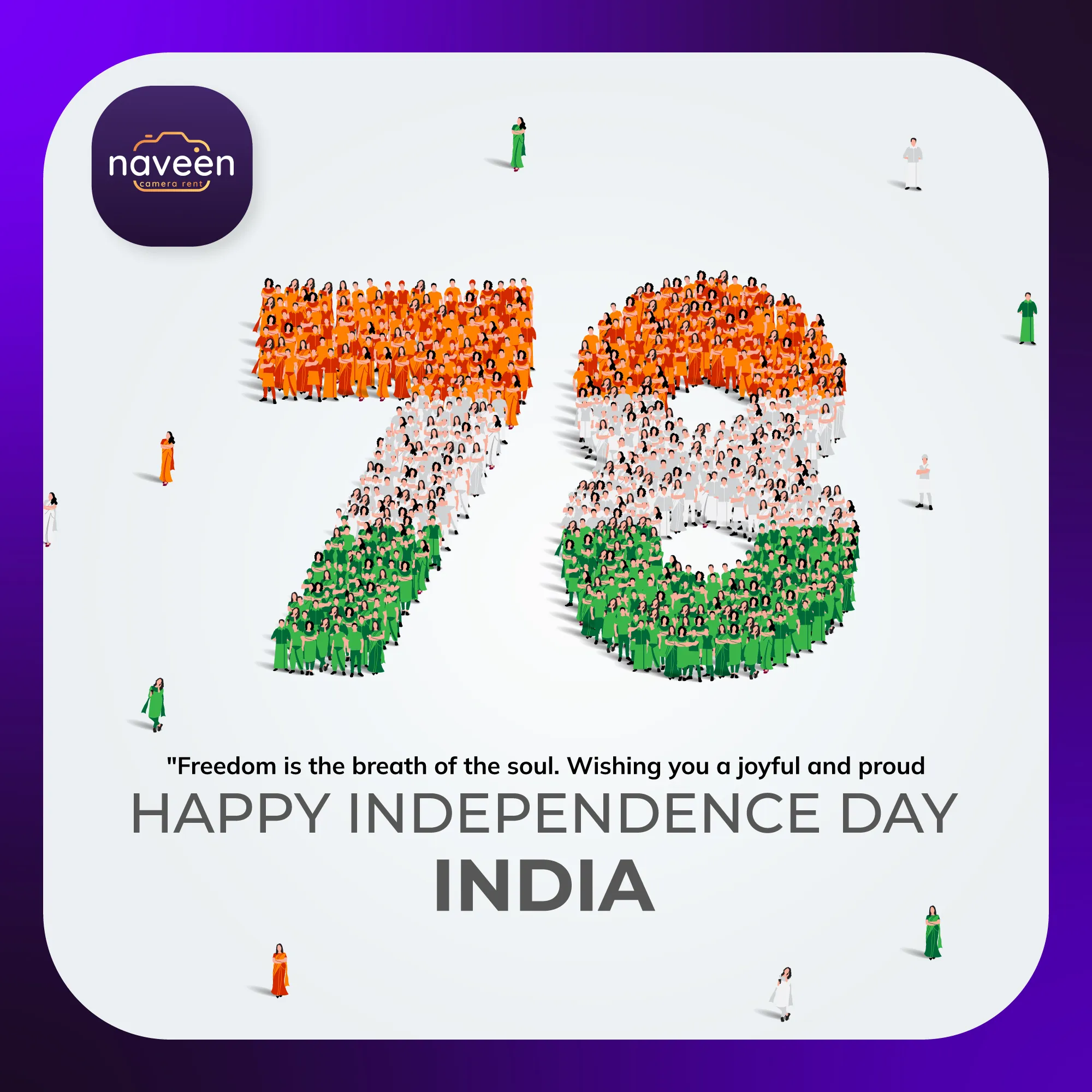 Independence Day greeting social media post – graphic design by Naveen Freelancer, Bengaluru