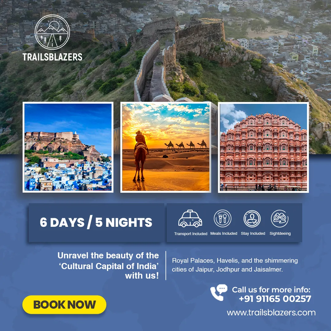 Rajasthan tour package poster for a travel agency – graphic design by Naveen Freelancer, Bengaluru