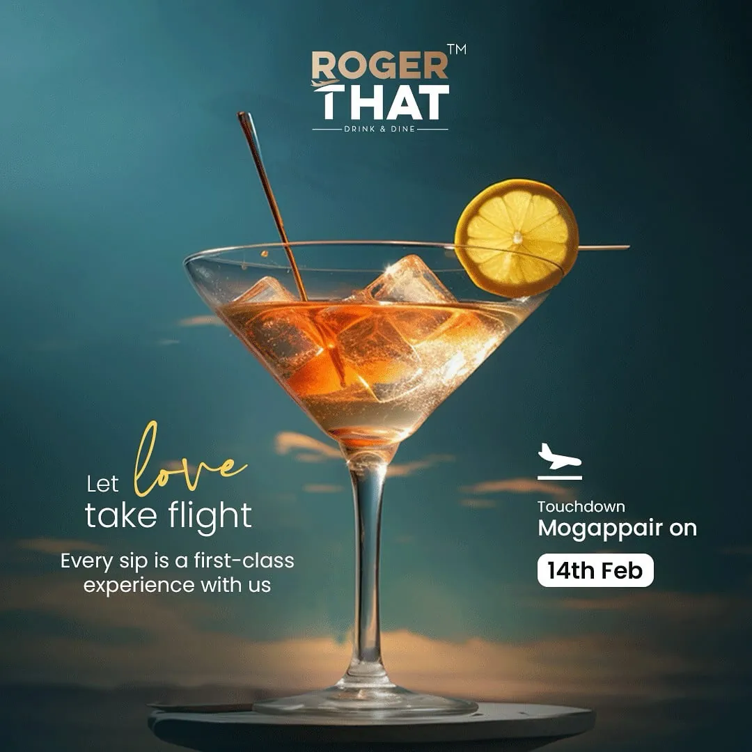 Cocktail promotion social media poster for a bar – graphic design by Naveen Freelancer, Bengaluru