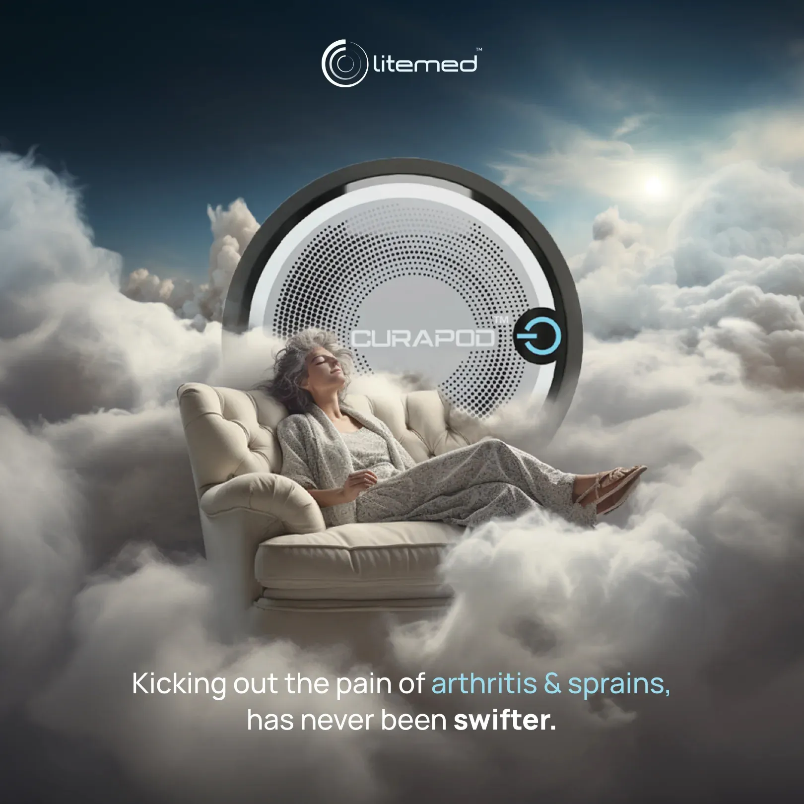 Healthcare product social media ad with a cloud theme – graphic design by Naveen Freelancer, Bengaluru
