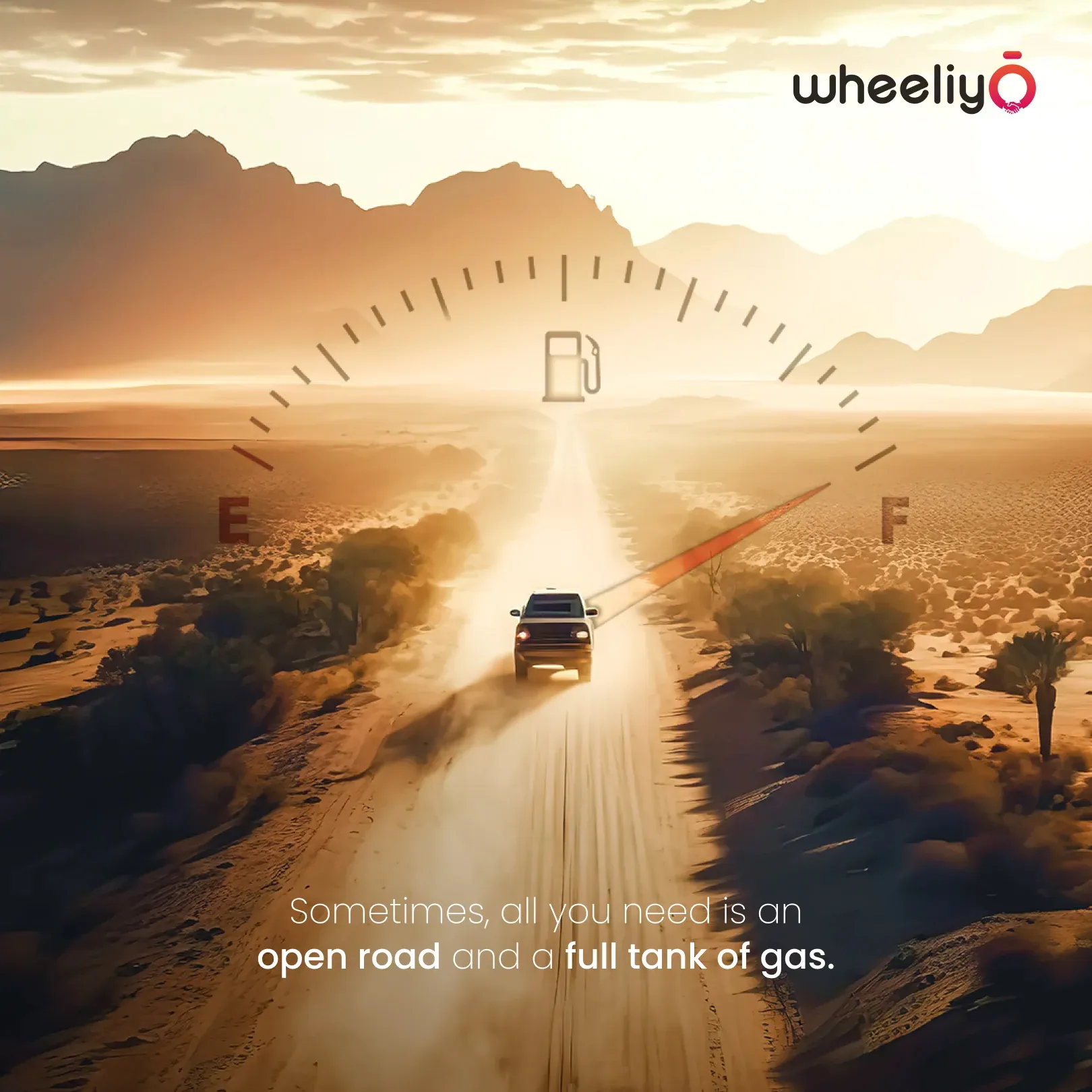 Road-trip themed social media post for a vehicle brand – graphic design by Naveen Freelancer, Bengaluru
