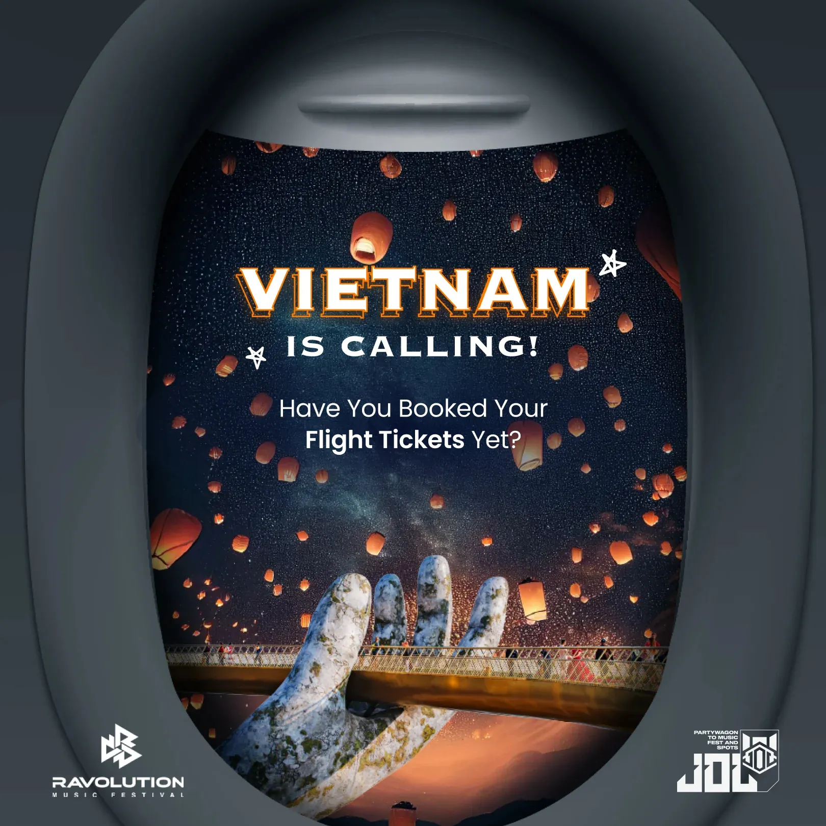 Travel destination social media poster with lanterns – graphic design by Naveen Freelancer, Bengaluru